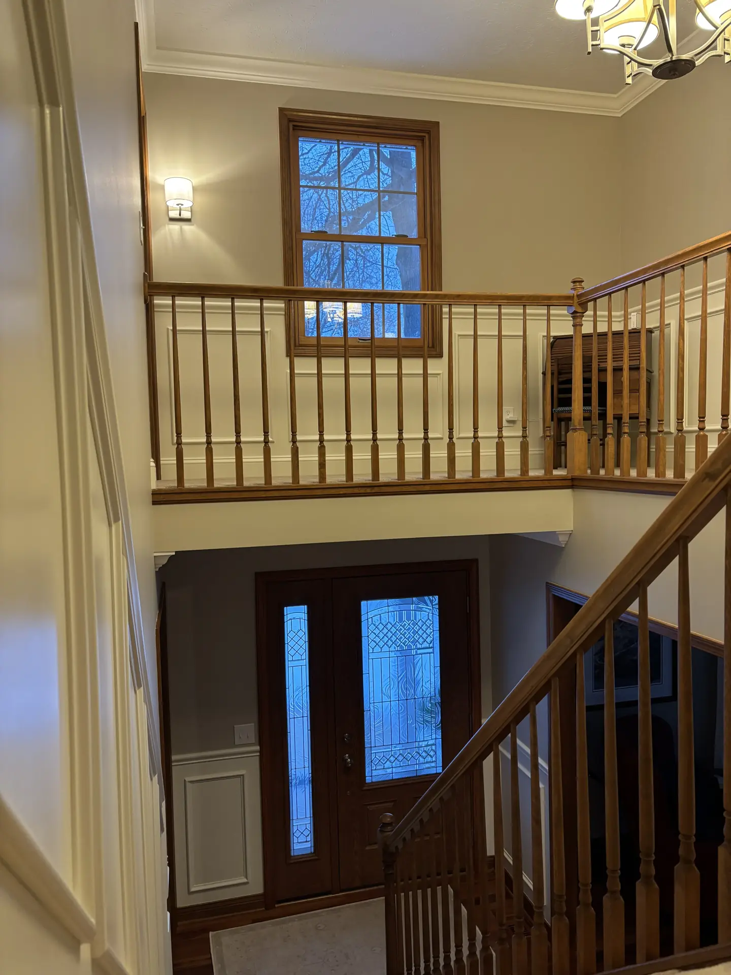 Spring Blossom Foyer — full staircase and entry
